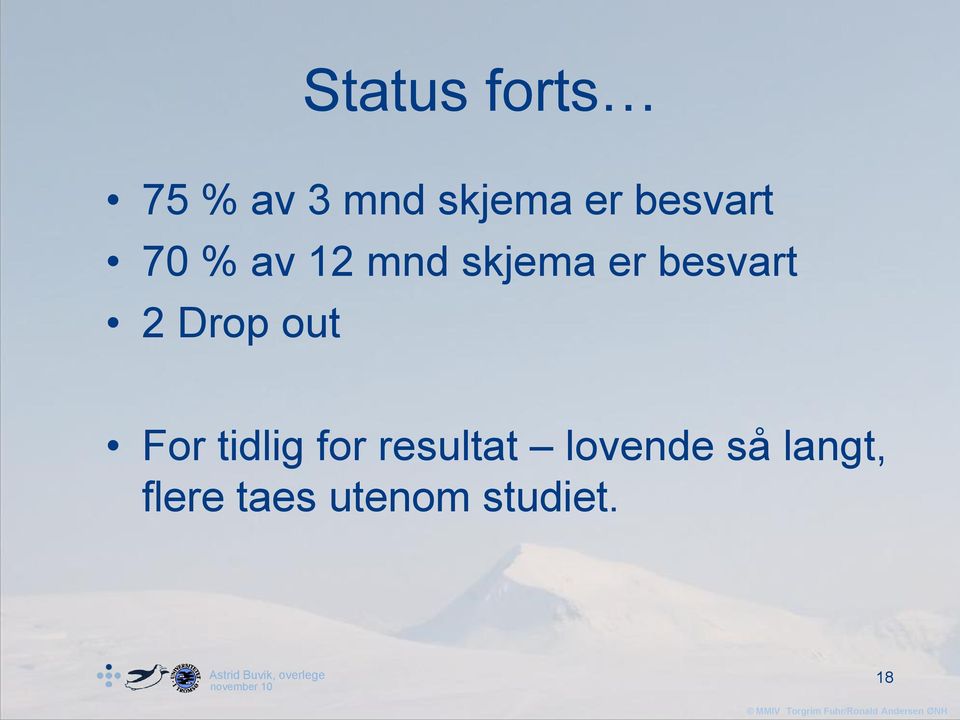 For tidlig for resultat lovende så langt,