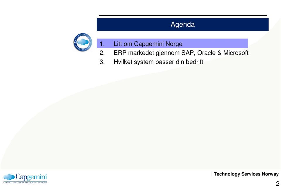 ERP markedet gjennom SAP,