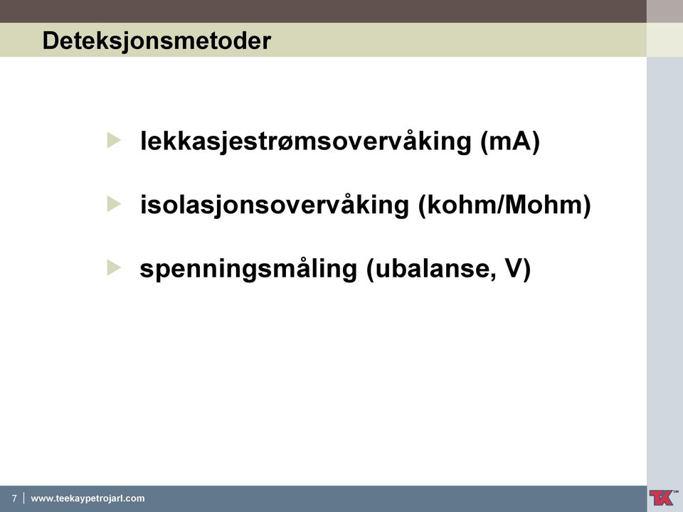 isolasjonsovervåking (kohm/mohm)