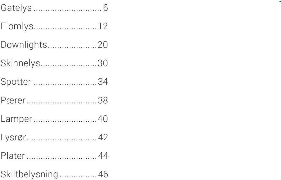 ..30 Spotter...34 Pærer...38 Lamper.