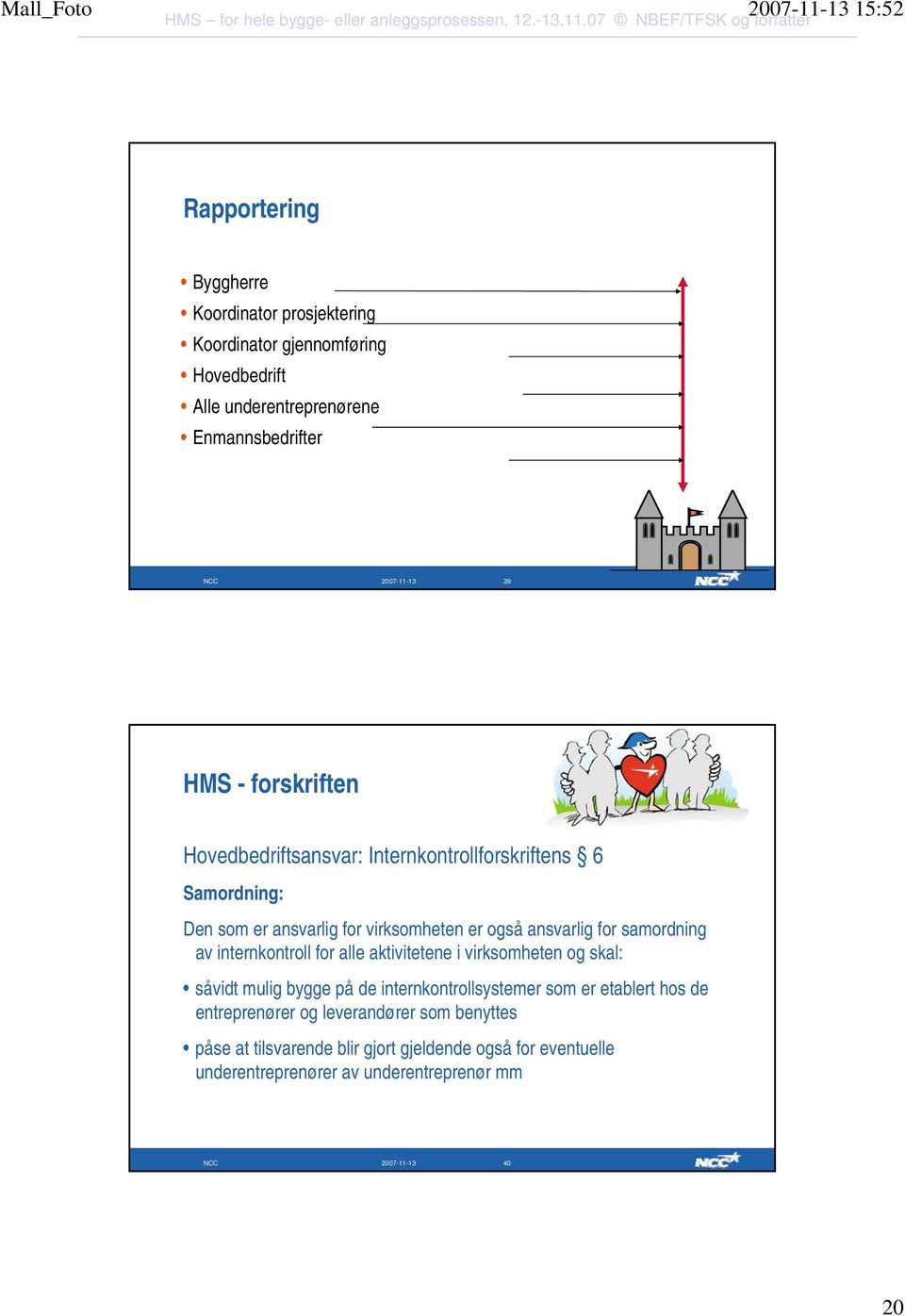 samordning av internkontroll for alle aktivitetene i virksomheten og skal: såvidt mulig bygge på de internkontrollsystemer som er etablert hos de