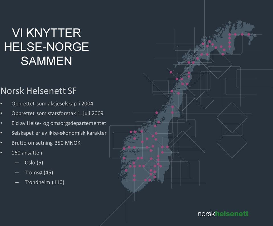 juli 2009 Eid av Helse- og omsorgsdepartementet Selskapet er av