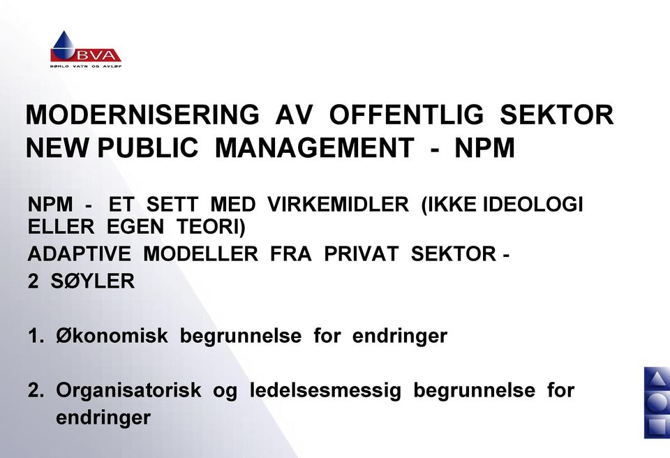 MODELLER FRA PRIVAT SEKTOR - 2 SØYLER 1.