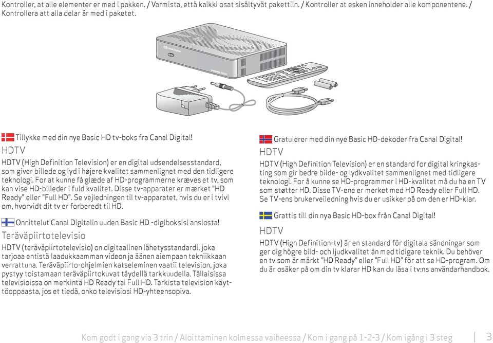 HDTV HDTV (High Definition Television) er en digital udsendelsesstandard, som giver billede og lyd i højere kvalitet sammenlignet med den tidligere teknologi.