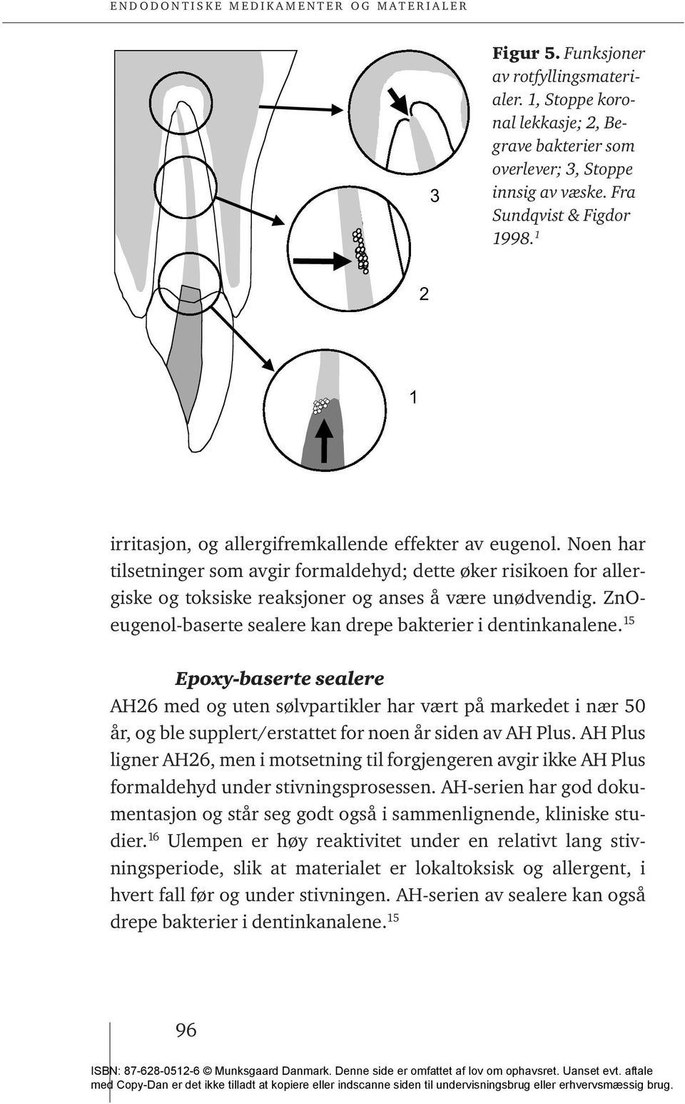 ZnOeugenol-baserte sealere kan drepe bakterier i dentinkanalene.