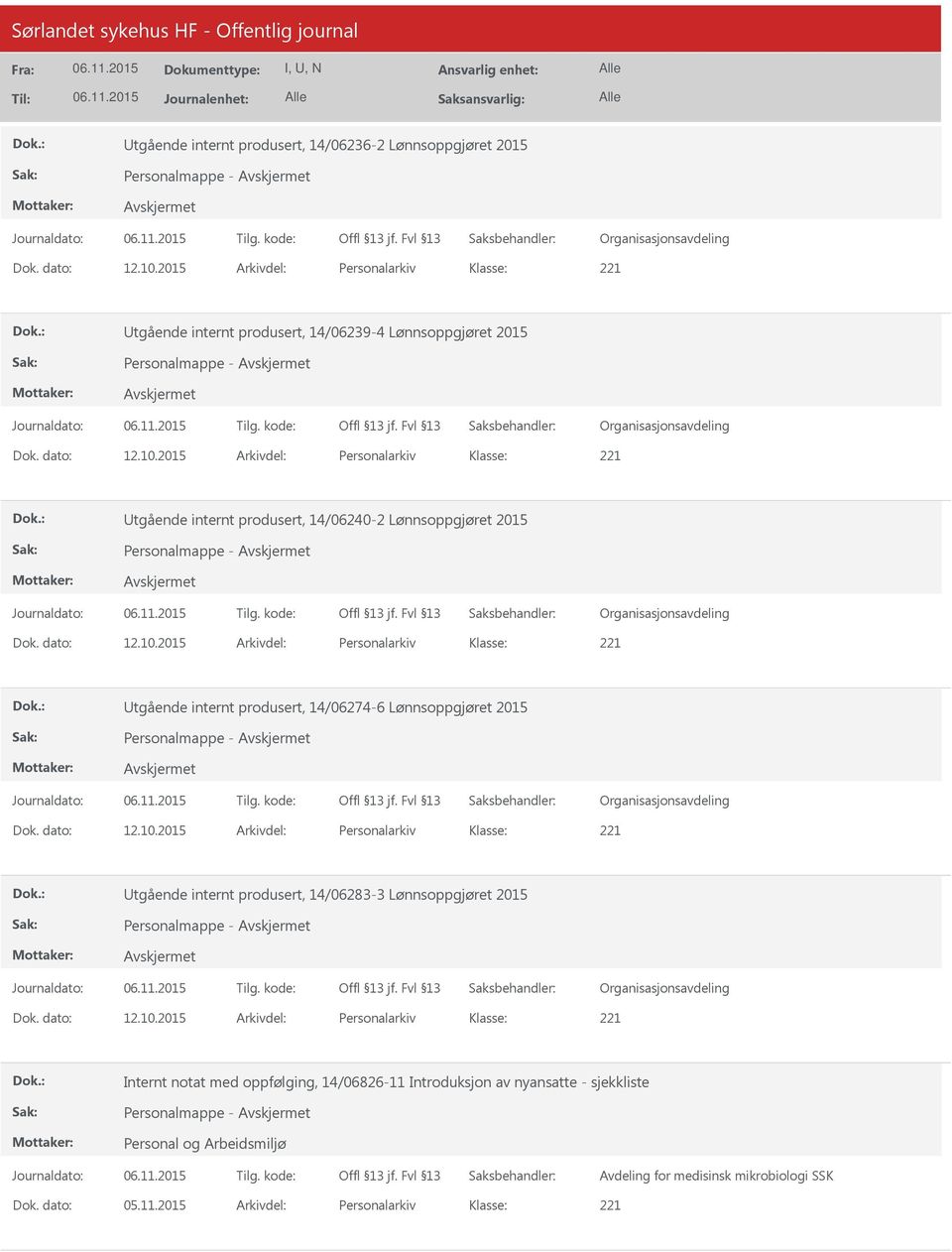 Lønnsoppgjøret 2015 Personalmappe - tgående internt produsert, 14/06283-3 Lønnsoppgjøret 2015 Personalmappe - Internt notat med