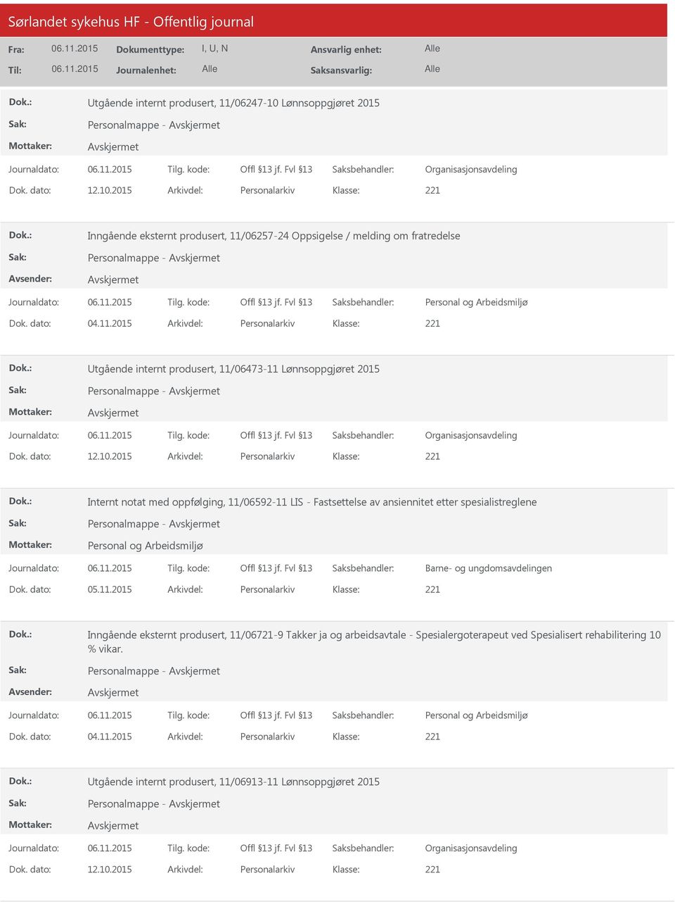 06257-24 Oppsigelse / melding om fratredelse Personalmappe - Dok. dato: 04.11.