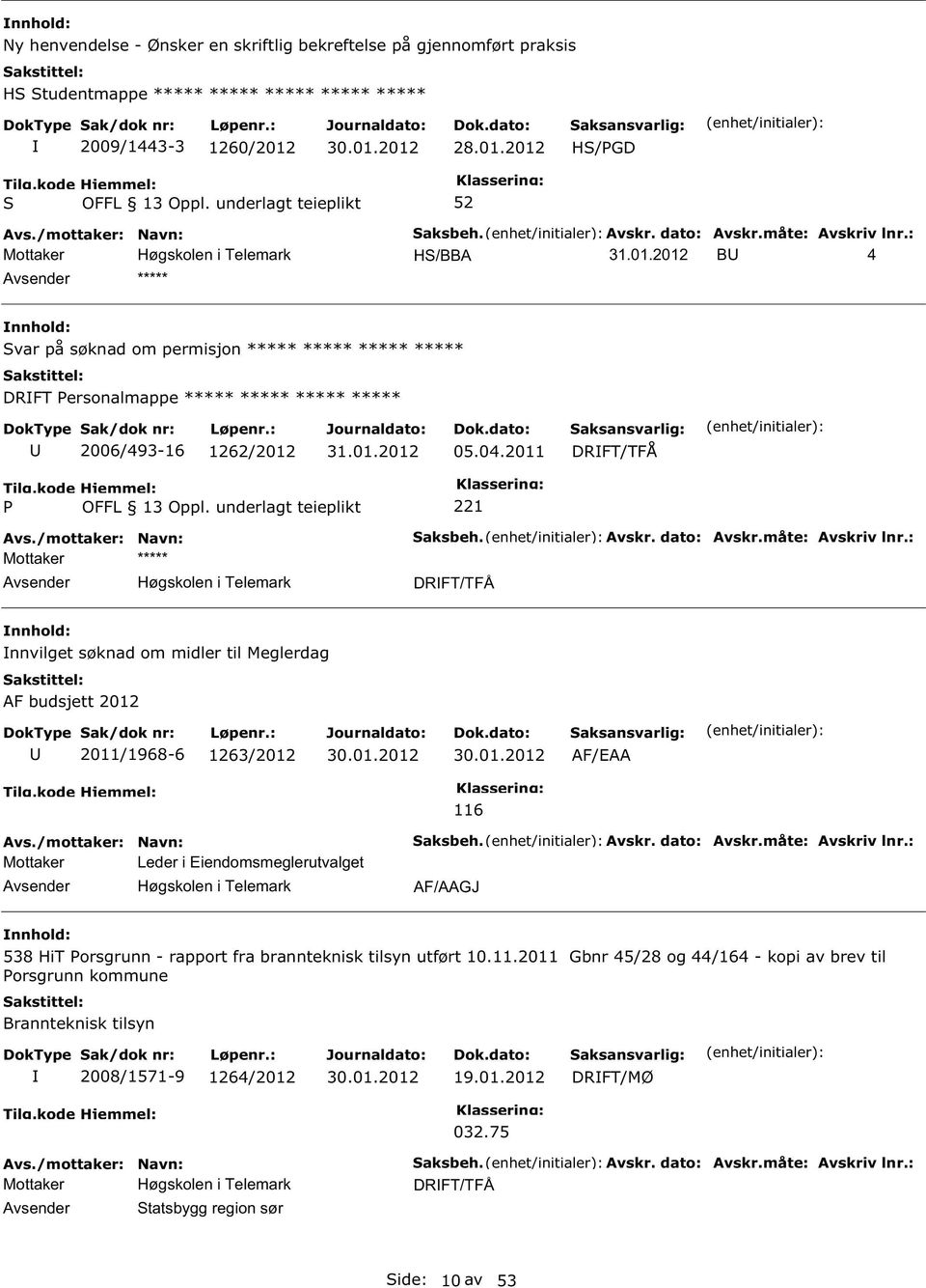 : DRFT/TFÅ nnvilget søknad om midler til Meglerdag AF budsjett 2012 2011/1968-6 1263/2012 AF/EAA 116 Mottaker Leder i Eiendomsmeglerutvalget aksbeh. Avskr. dato: Avskr.måte: Avskriv lnr.