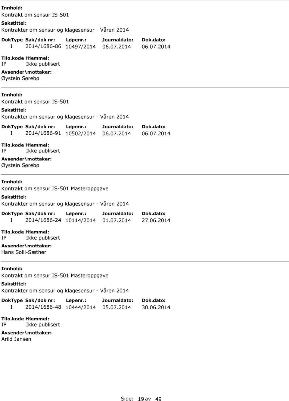 Masteroppgave P 2014/1686-24 10114/2014 kke publisert Hans Solli-Sæther 27.06.