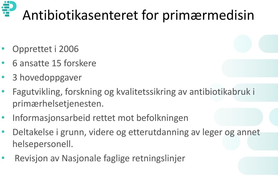 primærhelsetjenesten.