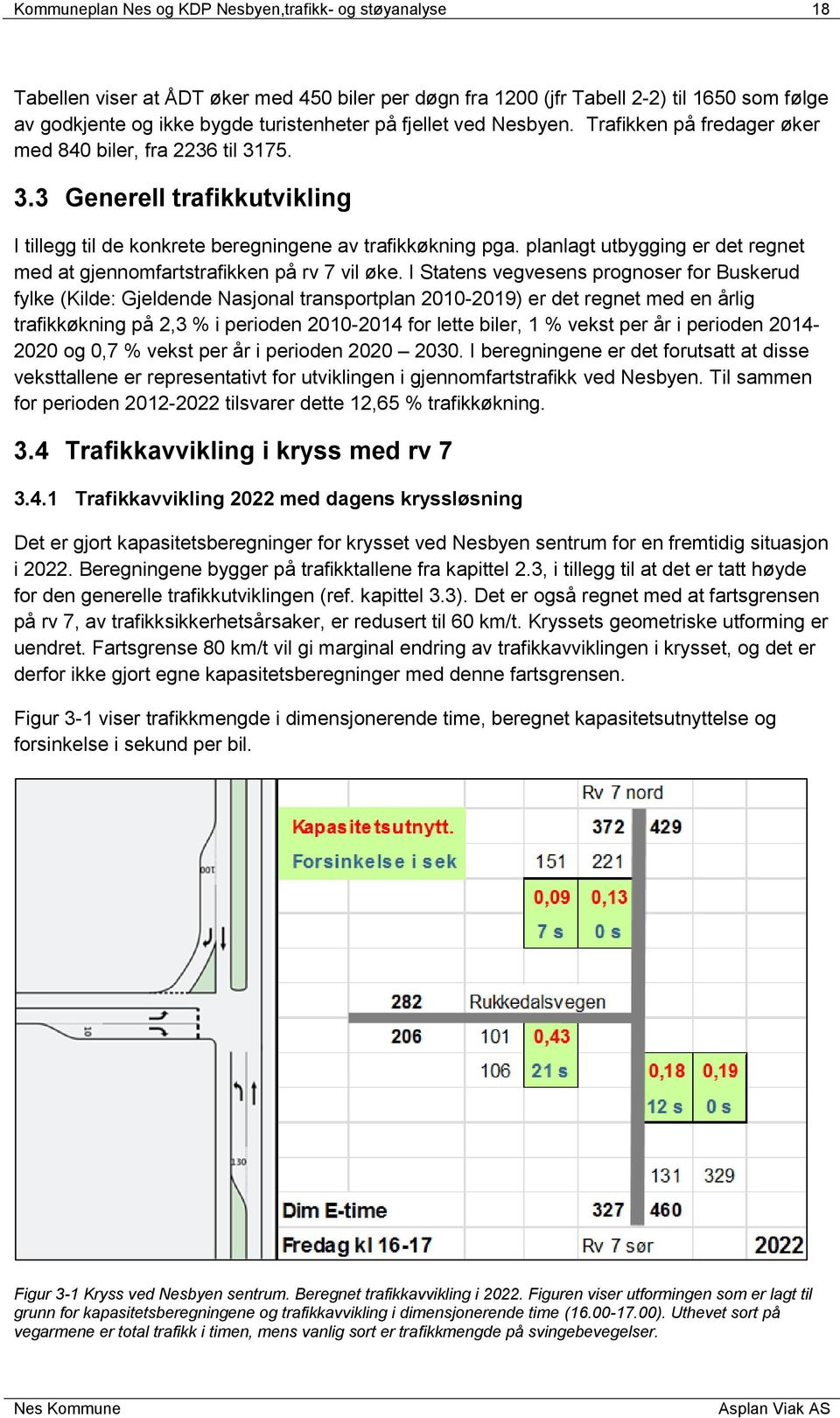 planlagt utbygging er det regnet med at gjennomfartstrafikken på rv 7 vil øke.