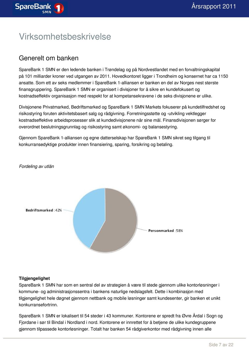 SpareBank 1 SMN er organisert i divisjoner for å sikre en kundefokusert og kostnadseffektiv organisasjon med respekt for at kompetansekravene i de seks divisjonene er ulike.