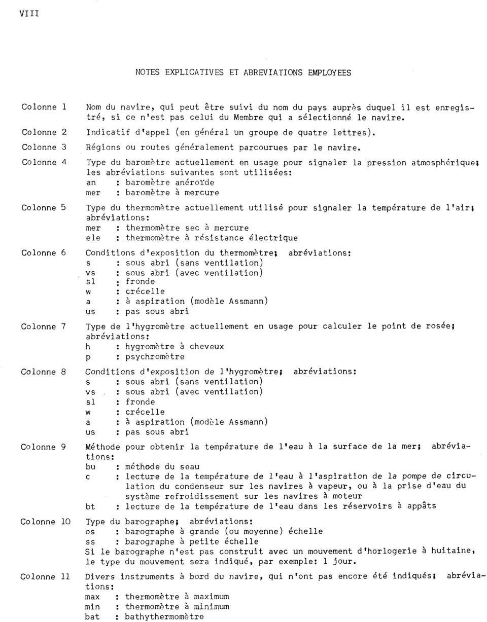 Type du bromhtre ctuellernent en usge pour signler l preion tmphriquej les brkvitions suivtes sont utilis8es: : brornetre royde : brornetre rnercure Type du thermombtre ctuellernent utilisk pour