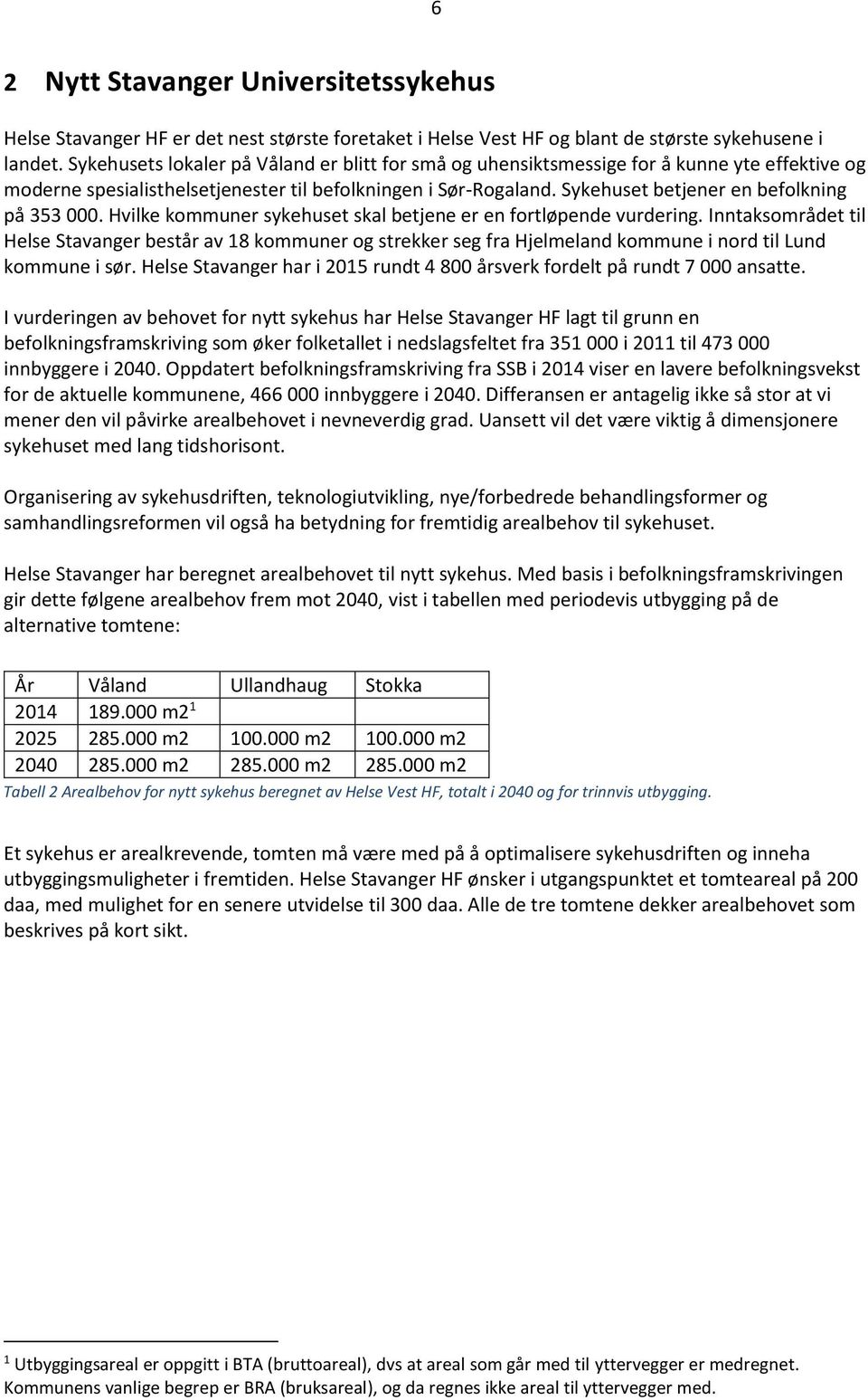 Sykehuset betjener en befolkning på 353 000. Hvilke kommuner sykehuset skal betjene er en fortløpende vurdering.