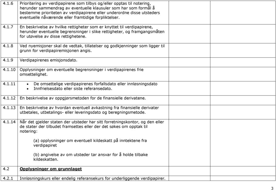 7 En beskrivelse av hvilke rettigheter som er knyttet til verdipapirene, herunder eventuelle begrensninger i slike rettigheter, og framgangsmåten for utøvelse av disse rettighetene. 4.1.