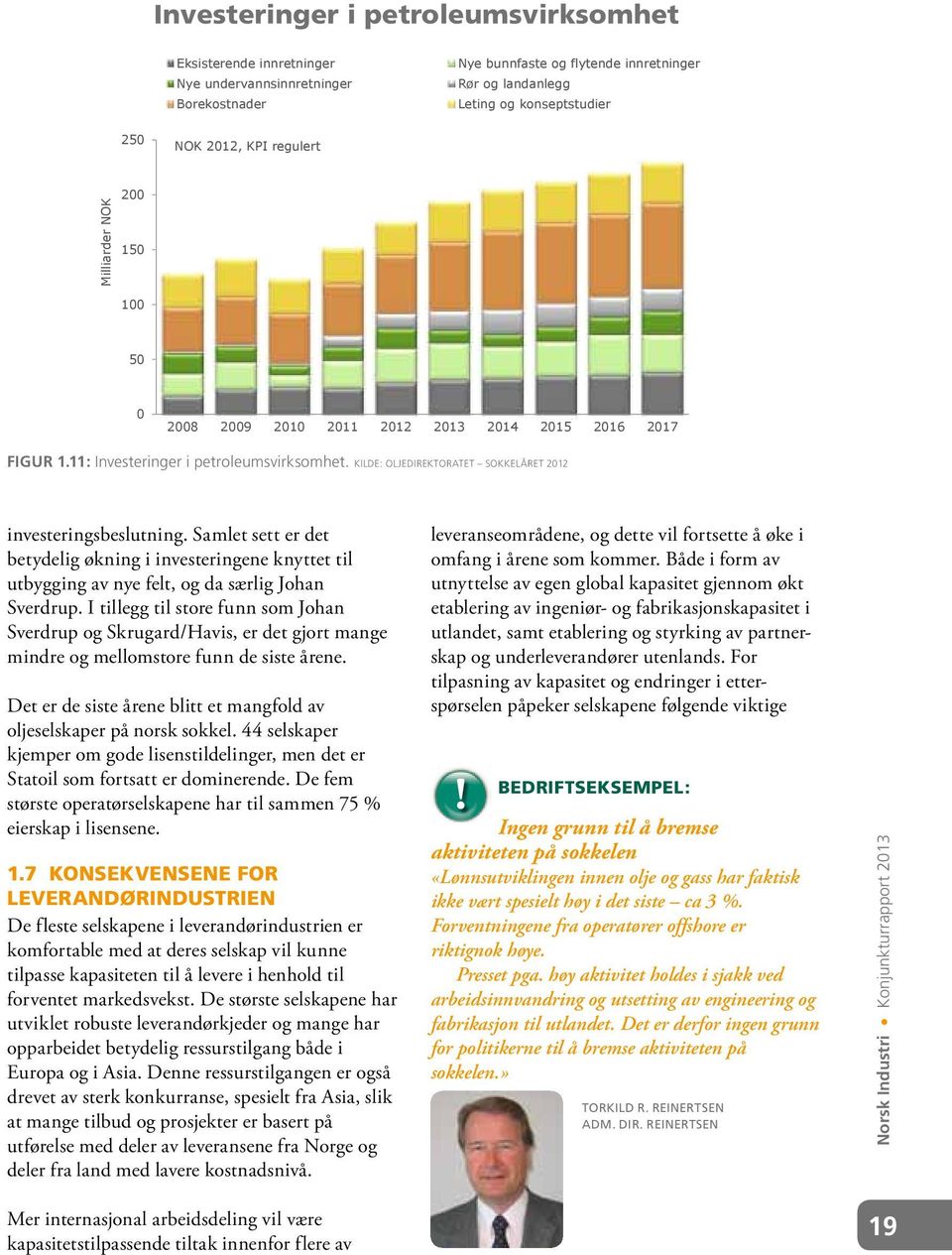 KILDE: Oljedirektoratet Sokkelåret 2012 investeringsbeslutning. Samlet sett er det betydelig økning i investeringene knyttet til utbygging av nye felt, og da særlig Johan Sverdrup.