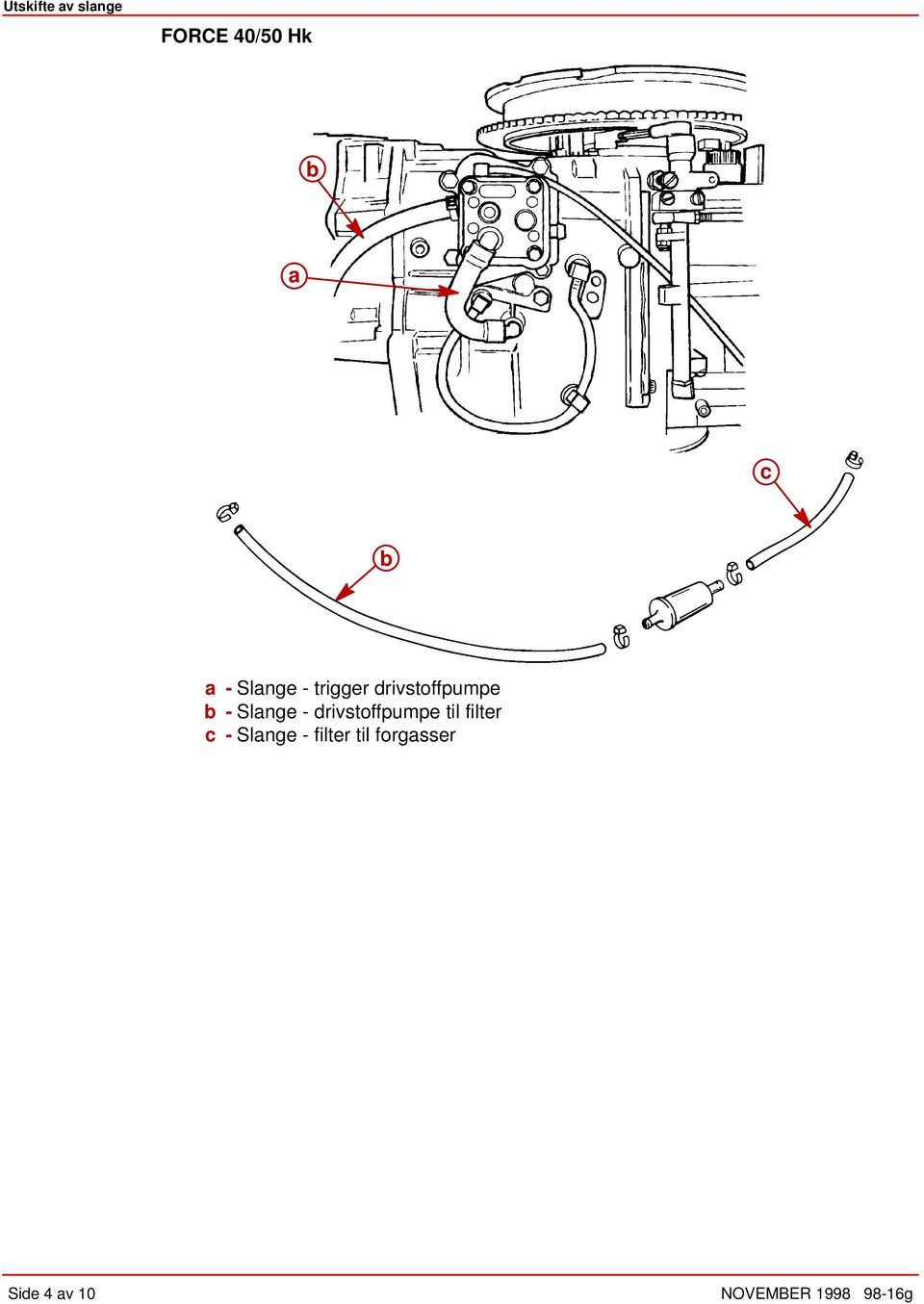 drivstoffpumpe til filter c -Slnge -