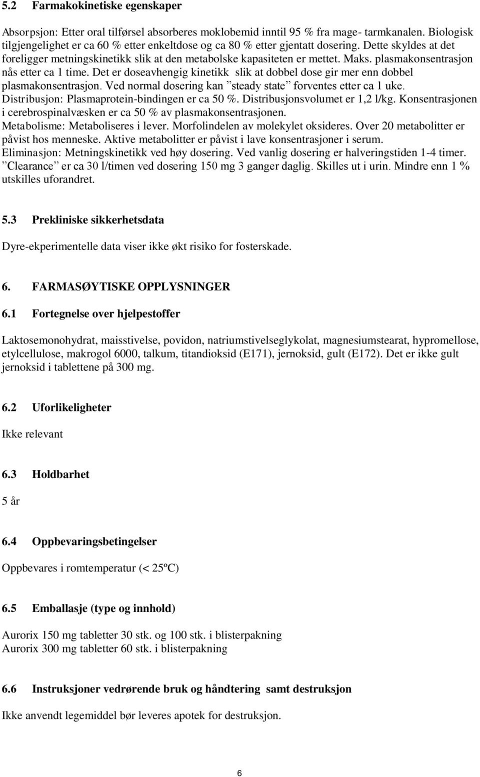 plasmakonsentrasjon nås etter ca 1 time. Det er doseavhengig kinetikk slik at dobbel dose gir mer enn dobbel plasmakonsentrasjon. Ved normal dosering kan steady state forventes etter ca 1 uke.