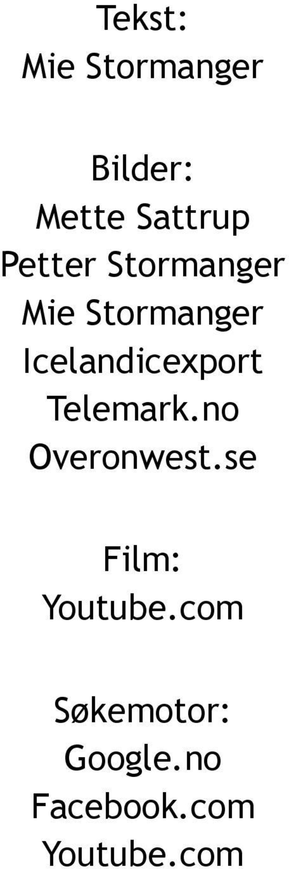 Icelandicexport Telemark.no Overonwest.