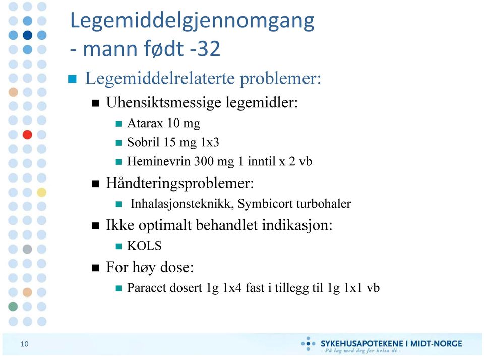 Håndteringsproblemer: Inhalasjonsteknikk, Symbicort turbohaler Ikke optimalt