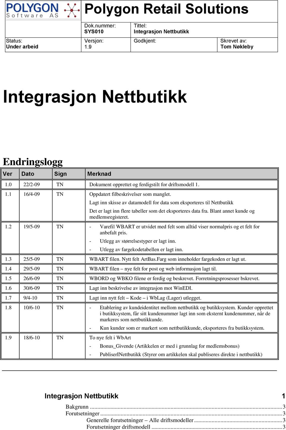 Lagt inn skisse av datamodell for data som eksporteres til Nettbutikk Det er lagt inn flere tabeller som det eksporteres data fra. Blant annet kunde og medlemsregisteret. 1.