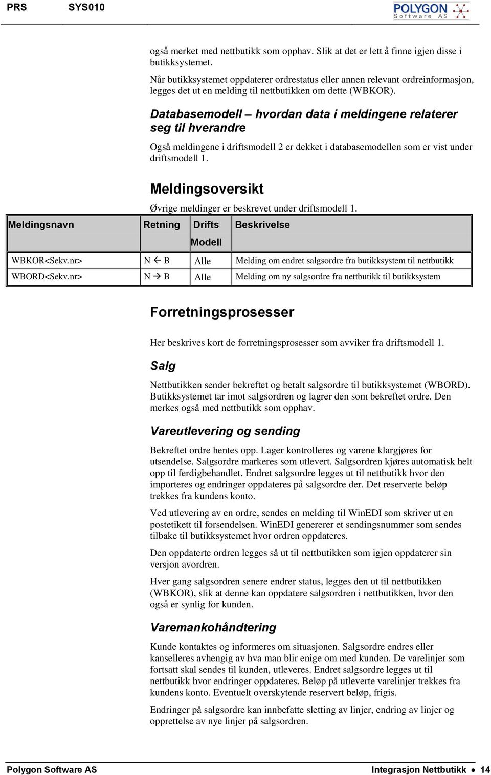 Databasemodell hvordan data i meldingene relaterer seg til hverandre Også meldingene i driftsmodell 2 er dekket i databasemodellen som er vist under driftsmodell 1.