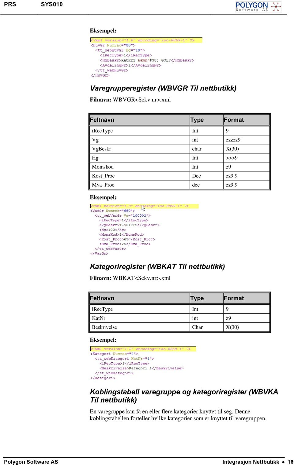 9 Kategoriregister (WBKAT Til nettbutikk) Filnavn: WBKAT<Sekv.nr>.