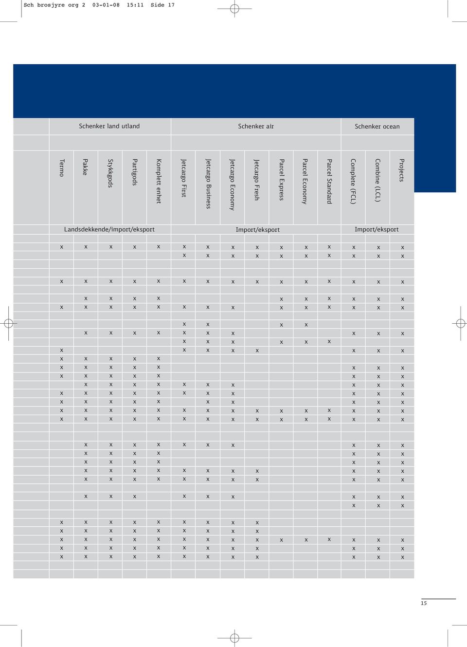 Epress Parcel Economy Parcel Standard Complete (FCL) Combine (LCL) Projects