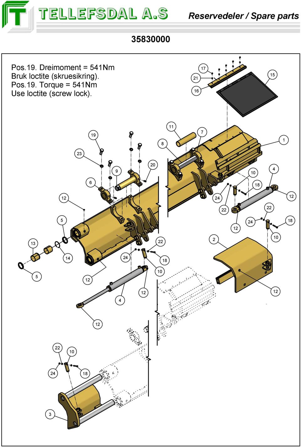 Torque = 51Nm Use loctite (screw lock).