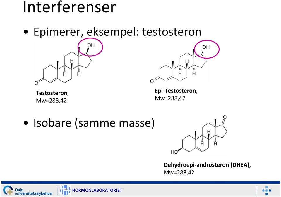 Testosteron, Mw=288,42 Isobare (samme