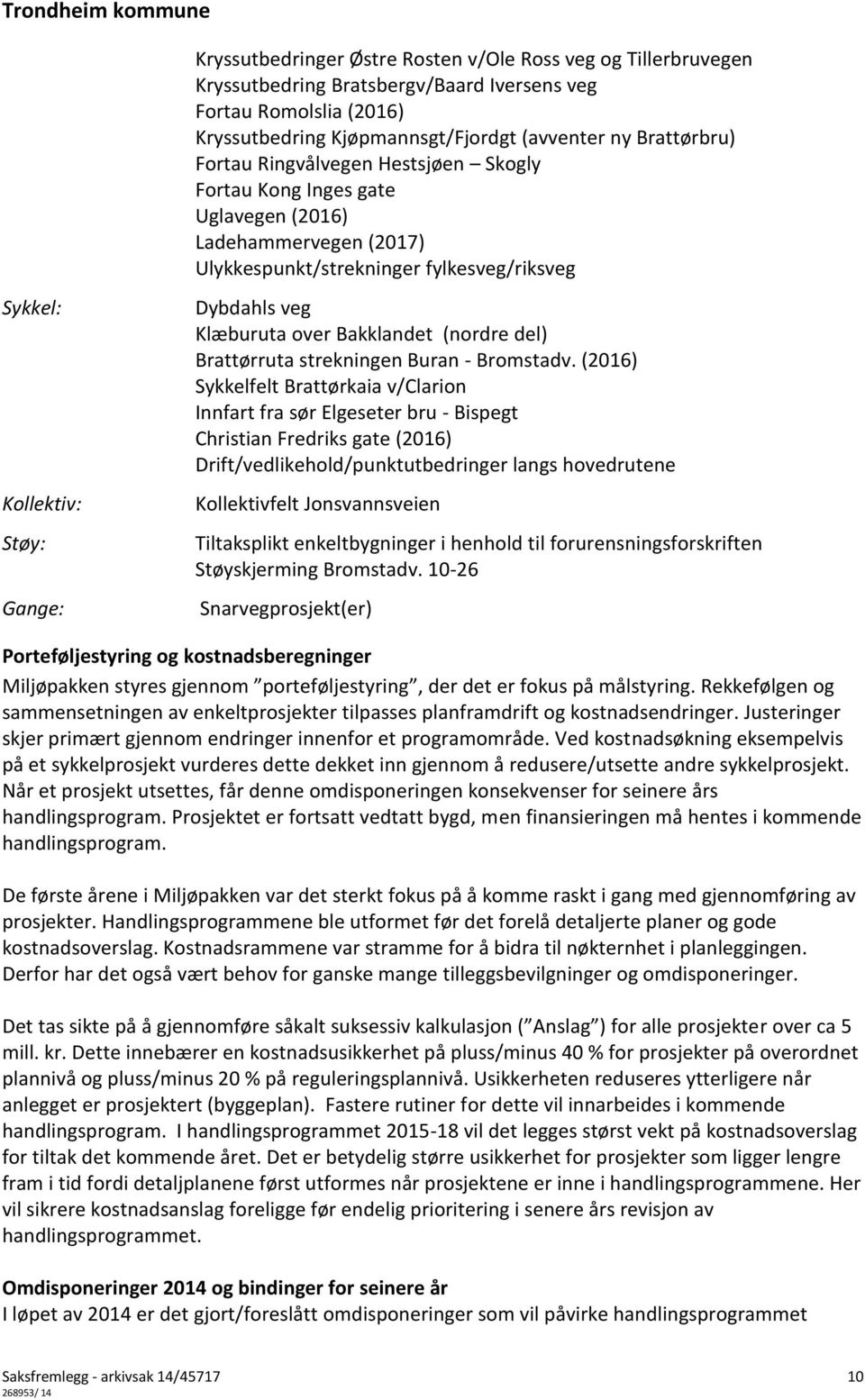 Bakklandet (nordre del) Brattørruta strekningen Buran - Bromstadv.