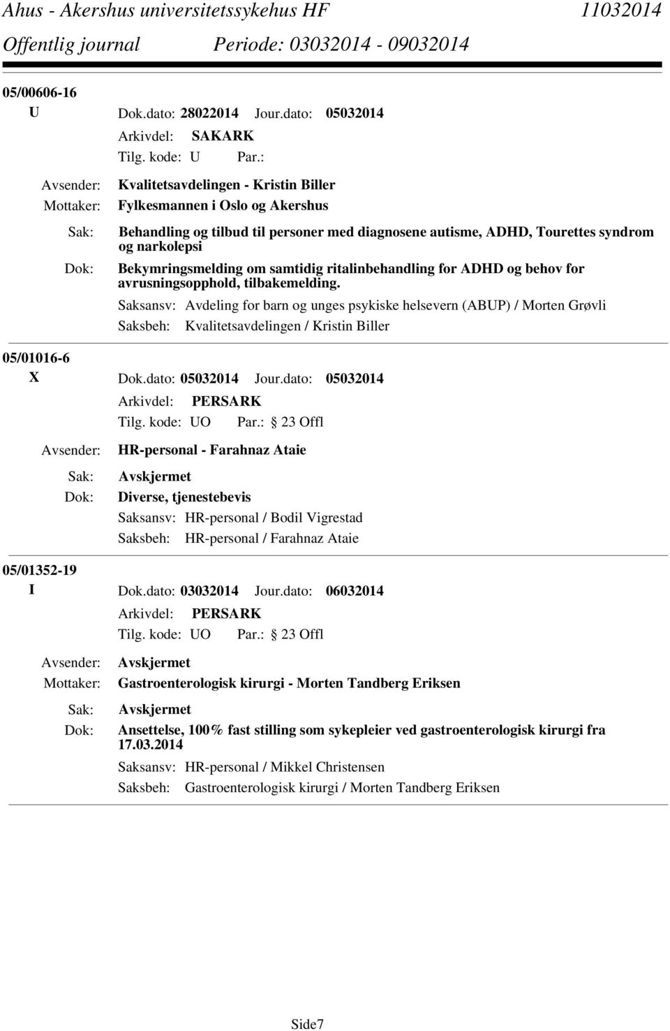 ritalinbehandling for ADHD og behov for avrusningsopphold, tilbakemelding.