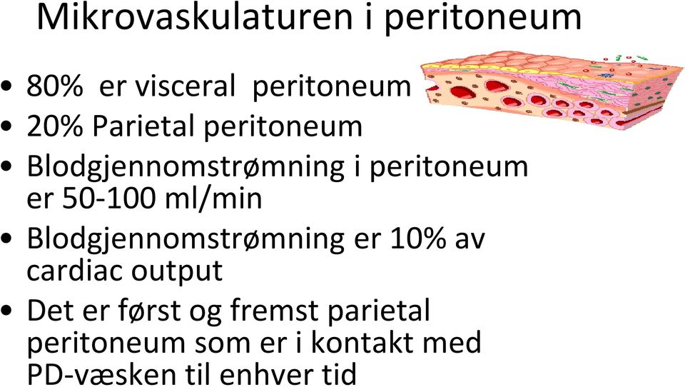 ml/min Blodgjennomstrømning er 10% av cardiac output Det er først