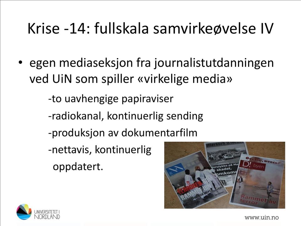 -to uavhengige papiraviser -radiokanal, kontinuerlig sending