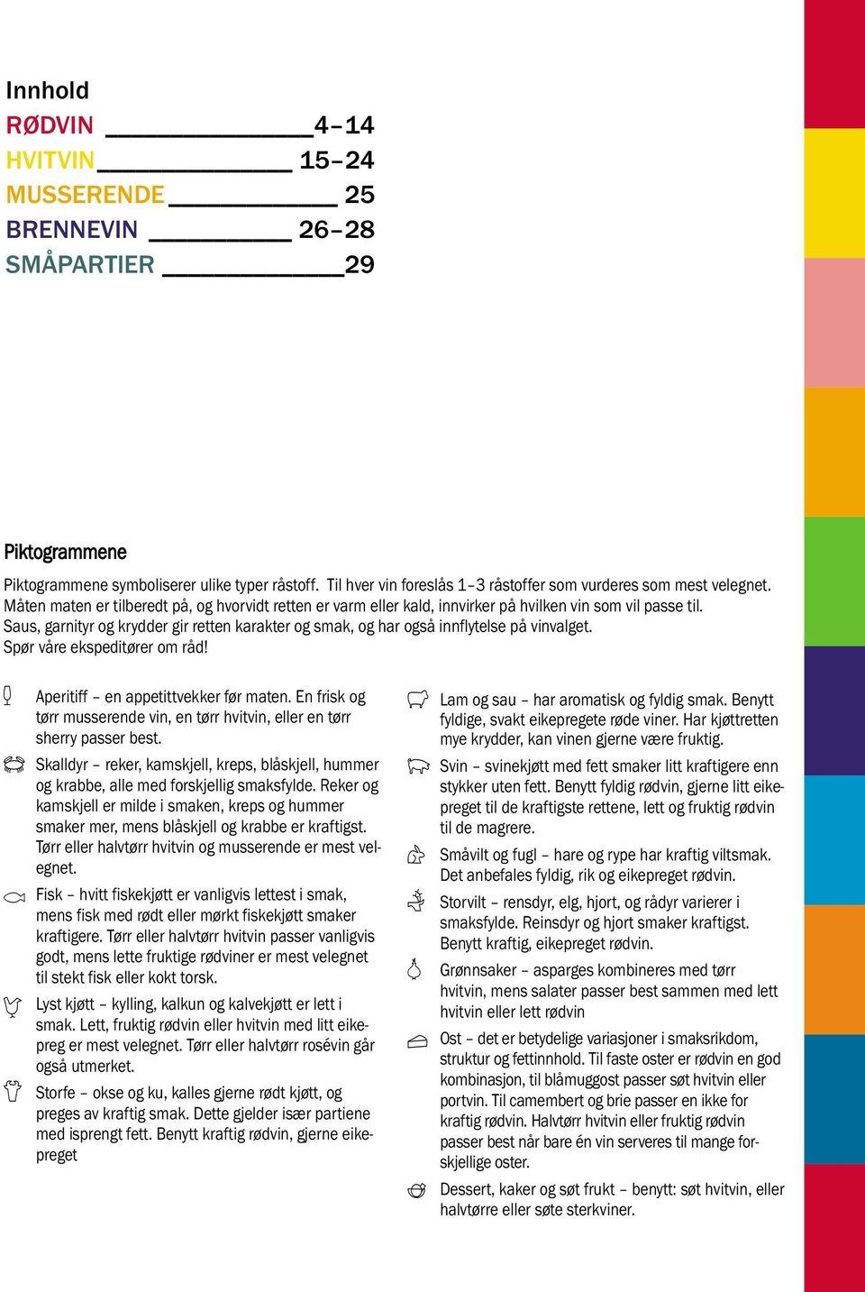 Saus, garnityr og krydder gir retten karakter og smak, og har også innflytelse på vinvalget. Spør våre ekspeditører om råd! a Aperitiff en appetittvekker før maten.