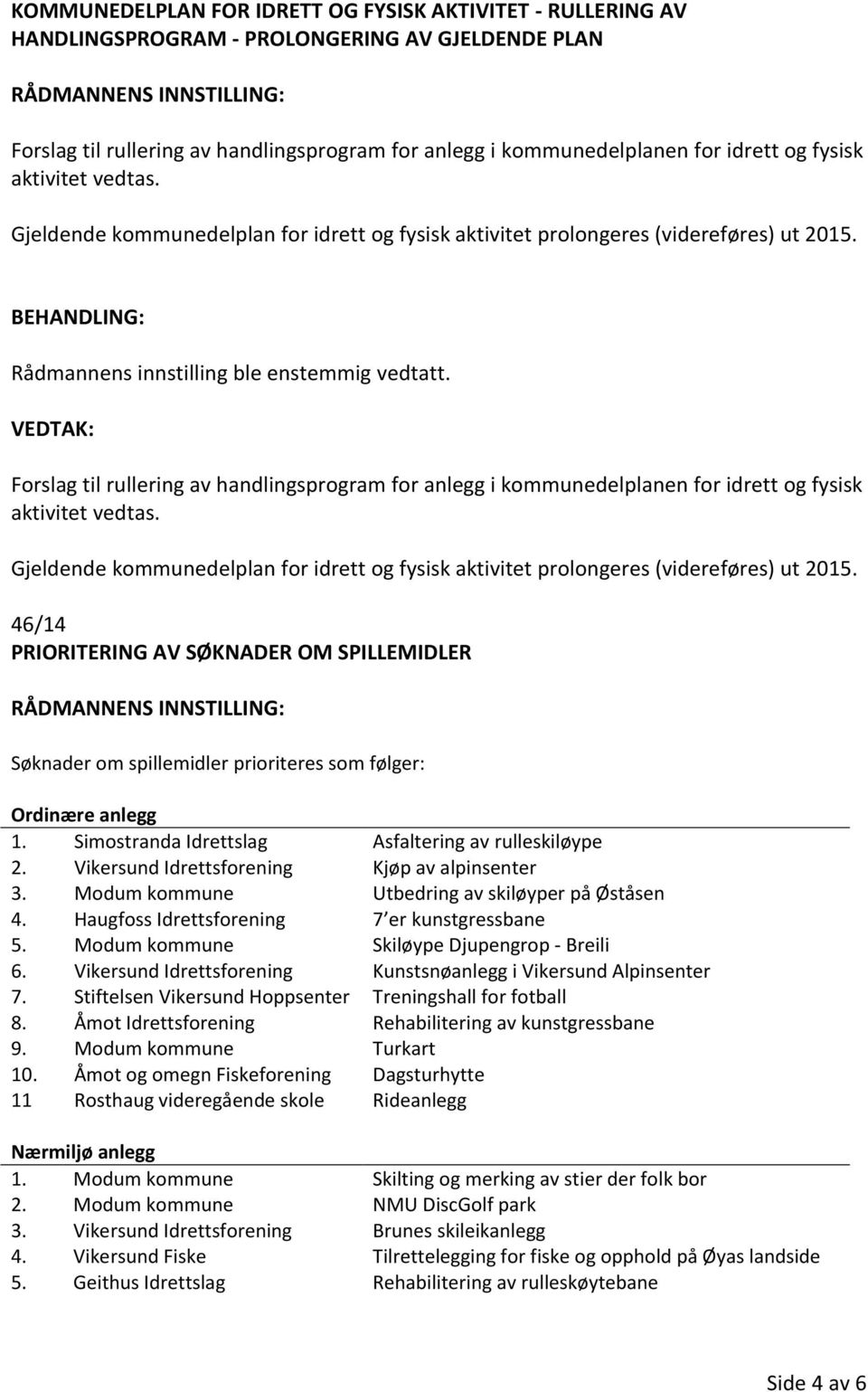 Forslag til rullering av handlingsprogram for anlegg i kommunedelplanen for idrett og fysisk aktivitet vedtas.