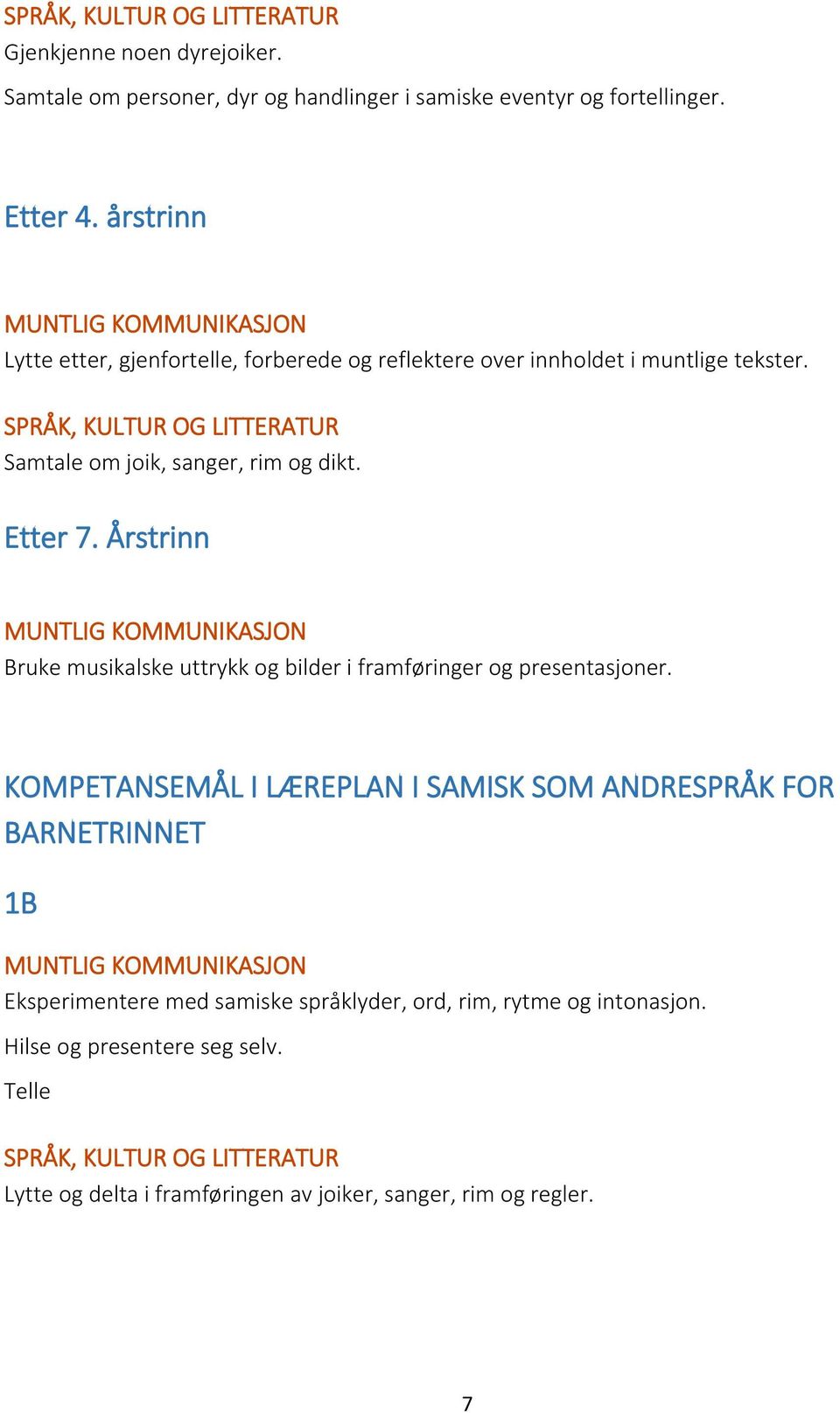 Etter 7. Årstrinn Bruke musikalske uttrykk og bilder i framføringer og presentasjoner.