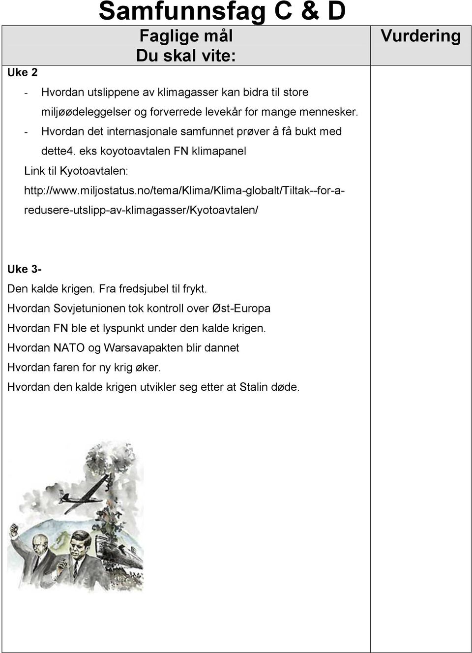 no/tema/klima/klima-globalt/tiltak--for-aredusere-utslipp-av-klimagasser/kyotoavtalen/ Uke 3- Den kalde krigen. Fra fredsjubel til frykt.