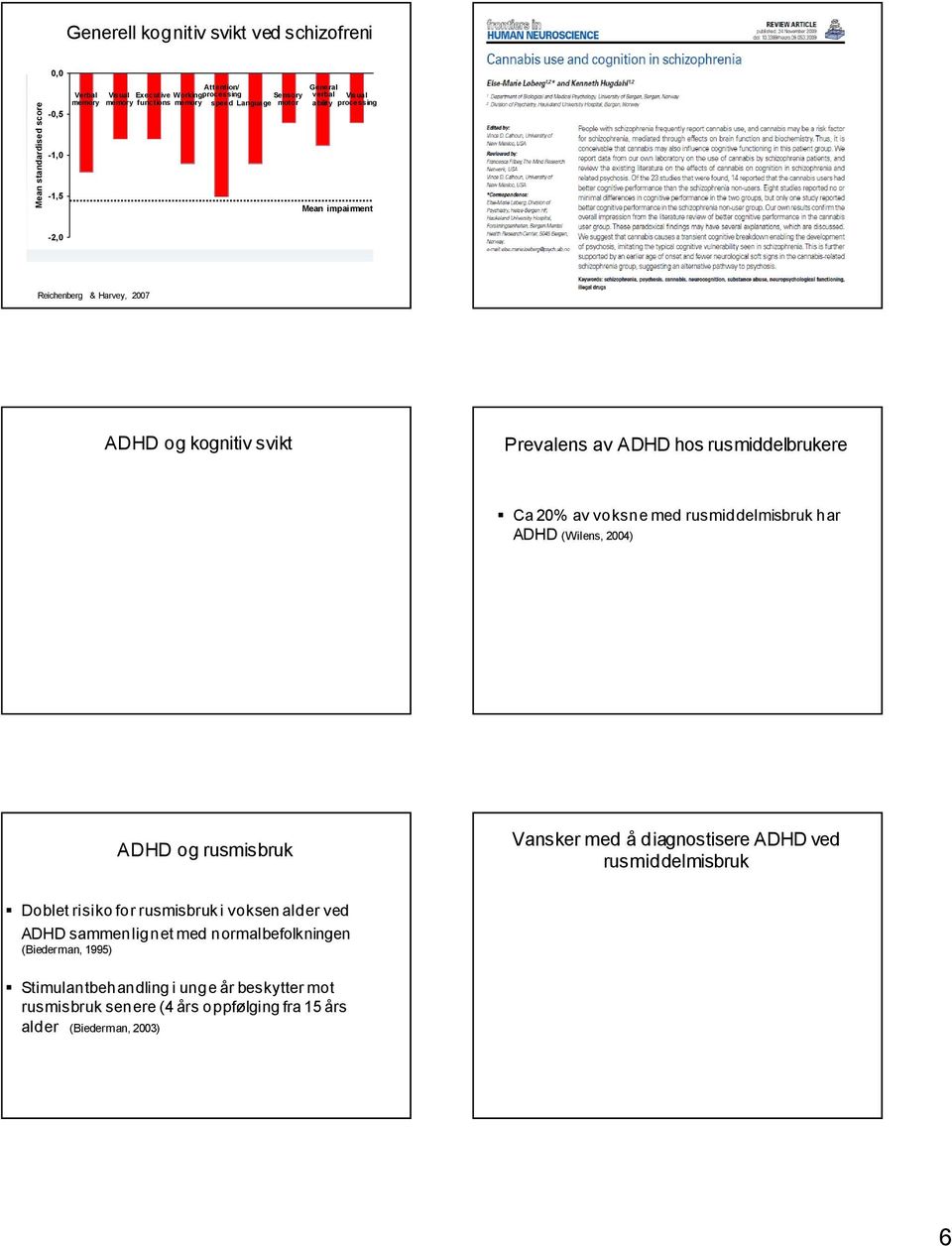 Ca 20% av voksne med rusmiddelmisbruk har ADHD (Wilens, 2004) ADHD og rusmisbruk Vansker med å diagnostisere ADHD ved rusmiddelmisbruk Doblet risiko for rusmisbruk i voksen