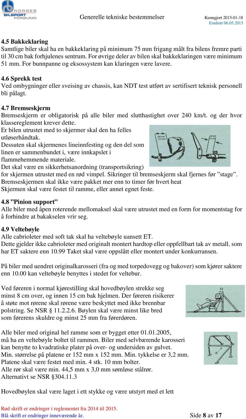 6 Sprekk test Ved ombygninger eller sveising av chassis, kan NDT test utført av sertifisert teknisk personell bli pålagt. 4.