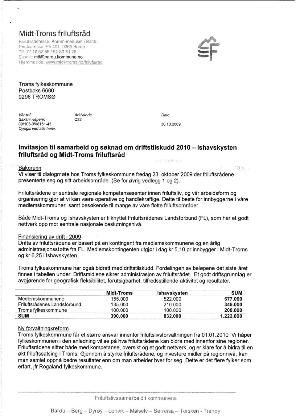 oktober 29 der friluftsrådene presenterte seg og sitt arbeidsområde. (Se for øvrig vedlegg 1 og 2).