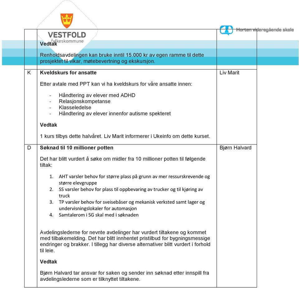 spekteret 1 kurs tilbys dette halvåret. Liv Marit informerer i Ukeinfo om dette kurset.