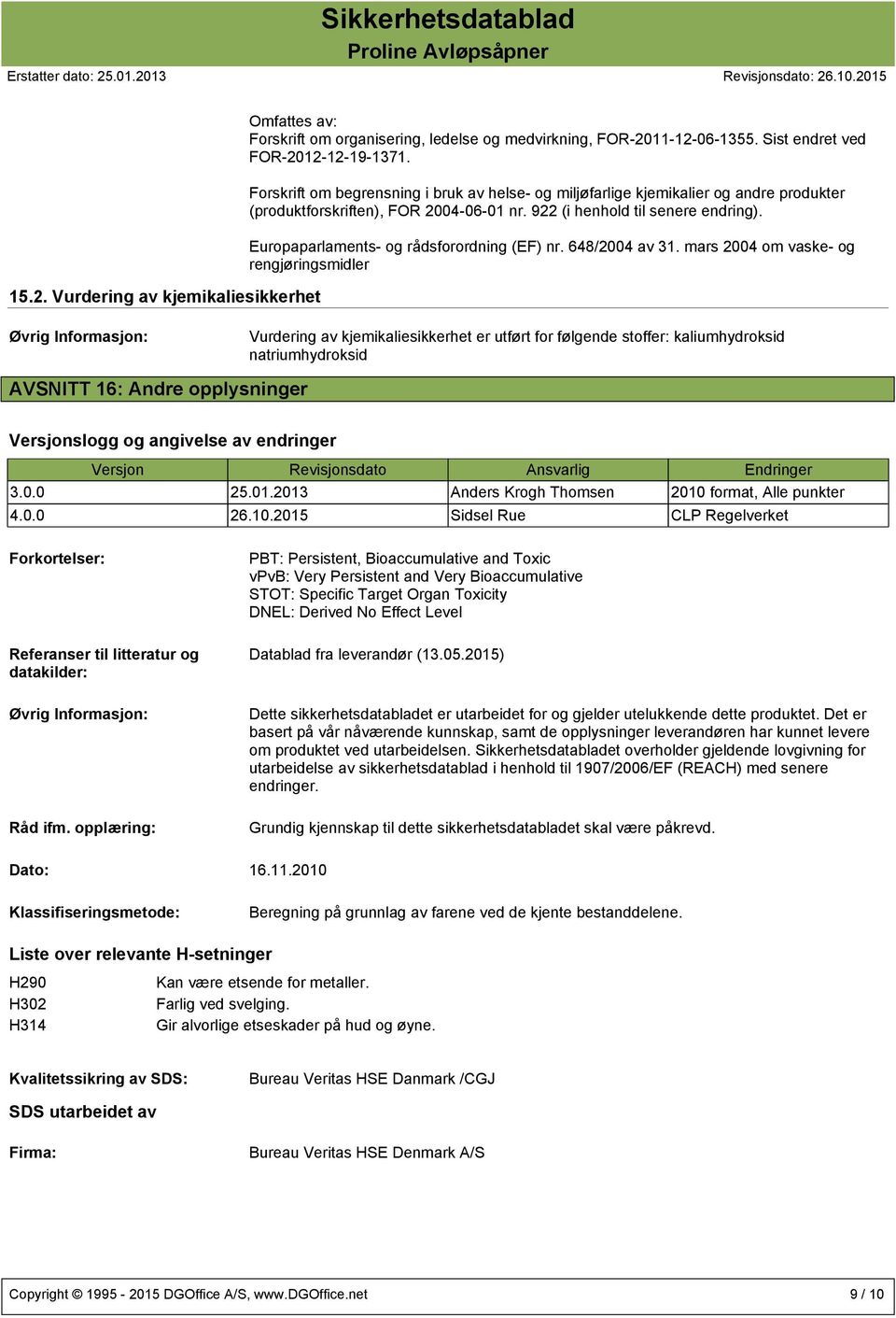 Europaparlaments- og rådsforordning (EF) nr. 648/2004 av 31.