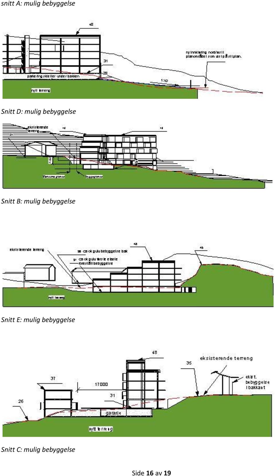 bebyggelse Snitt E: mulig