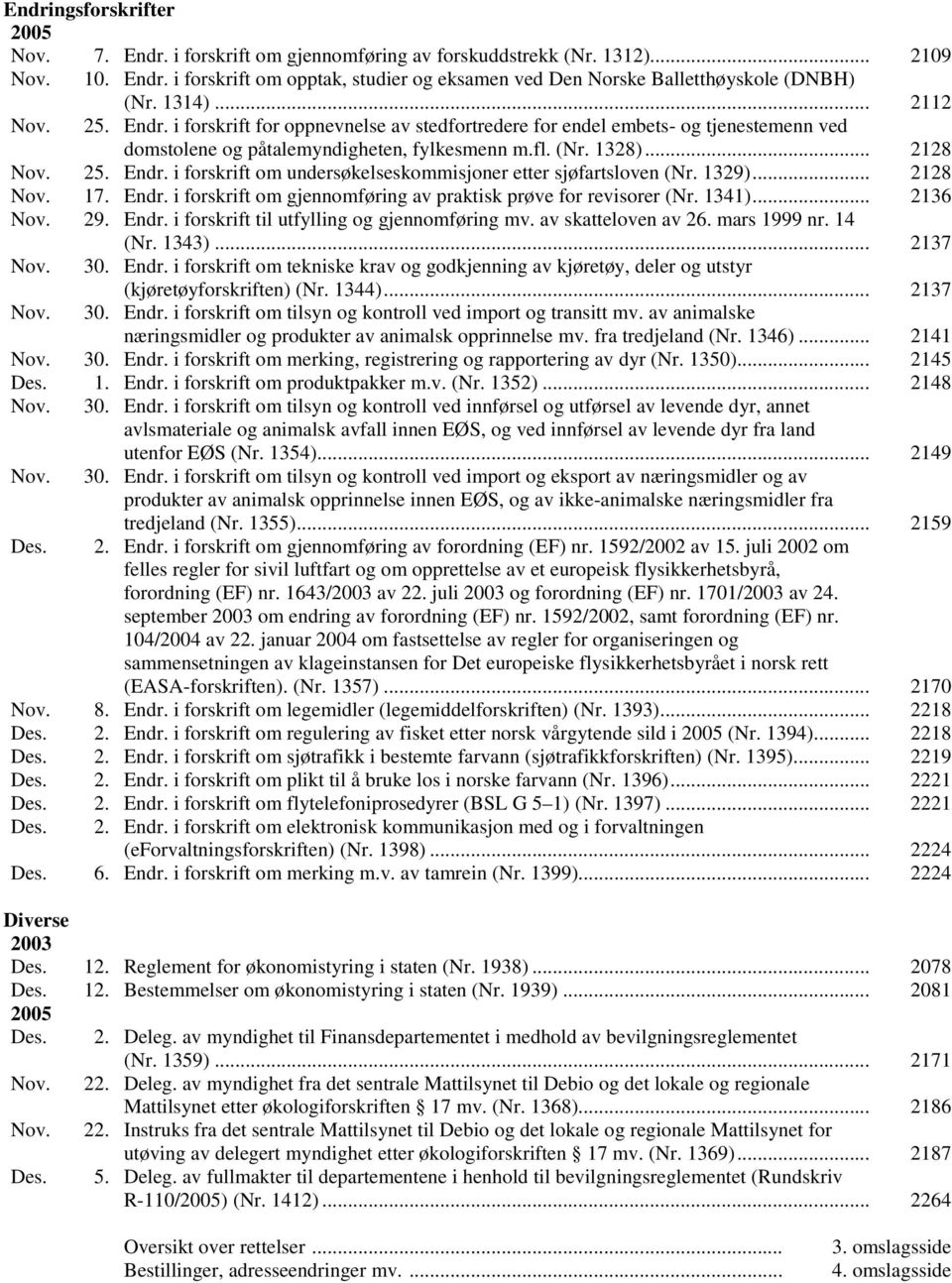 1329)...2128 Nov. 17. Endr. i forskrift om gjennomføring av praktisk prøve for revisorer (Nr. 1341)...2136 Nov. 29. Endr. i forskrift til utfylling og gjennomføring mv. av skatteloven av 26.