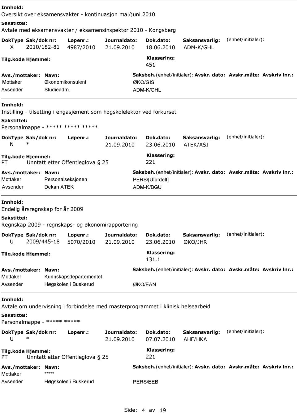 2010 ATEK/AS nntatt etter Offentleglova 25 Mottaker Personalseksjonen PERS/[fordelt] Dekan ATEK ADM-K/BG Endelig årsregnskap for år 2009 Regnskap 2009 - regnskaps- og