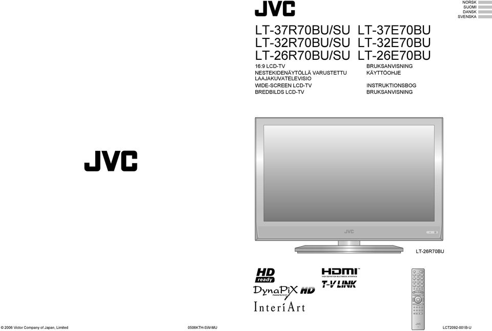 LAAJAKUVATELEVISIO WE-SCREEN LCD- INSTRUKTIONSBOG BREDBILDS LCD-