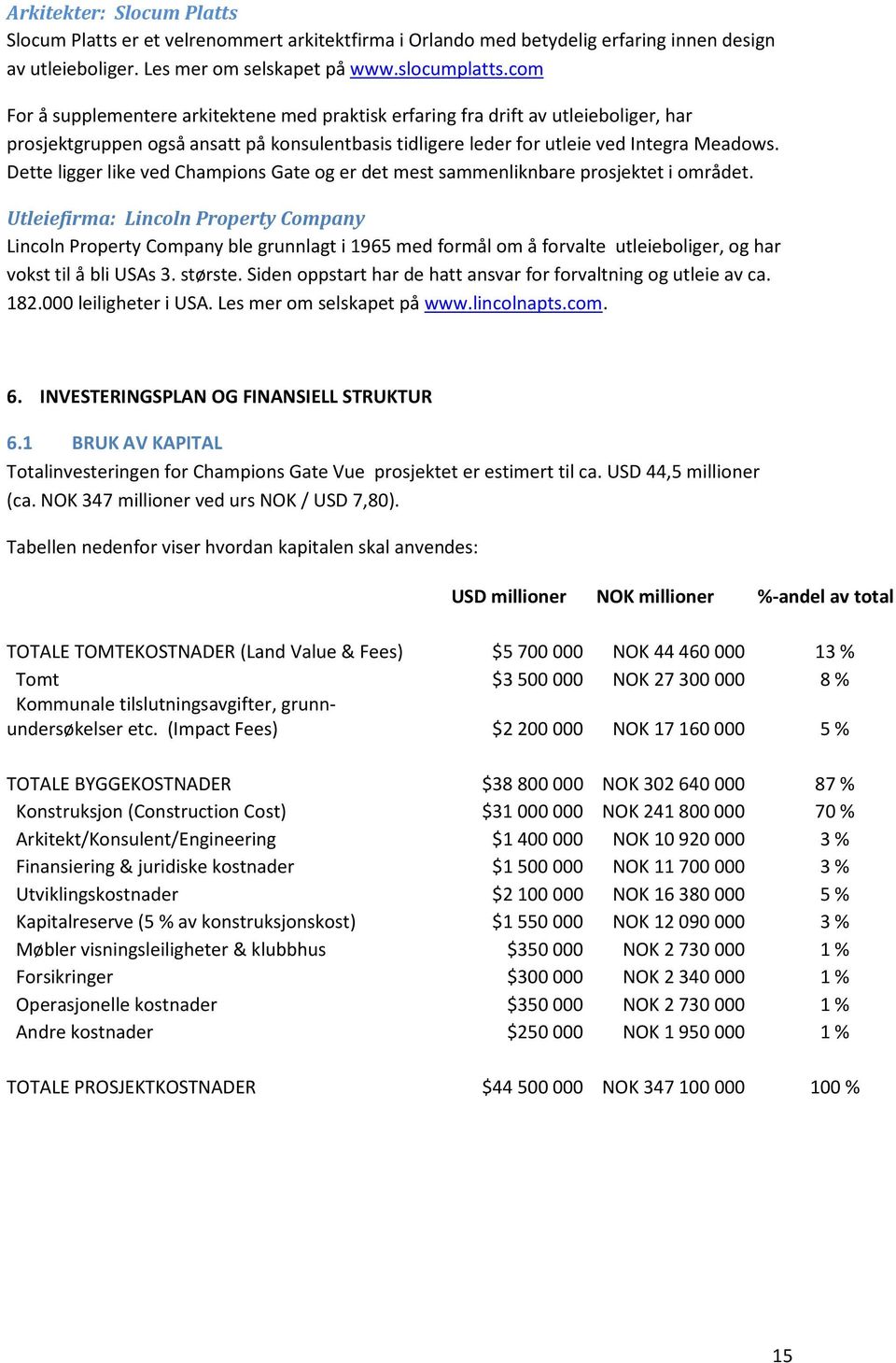 Dette ligger like ved Champions Gate og er det mest sammenliknbare prosjektet i området.