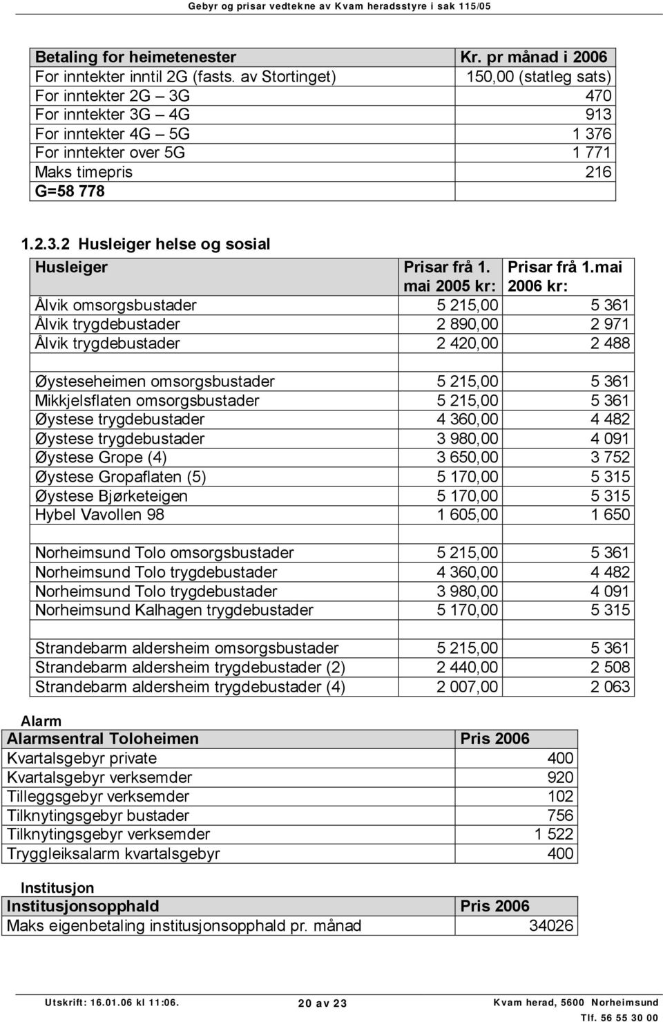 mai 2005 kr: Prisar frå 1.