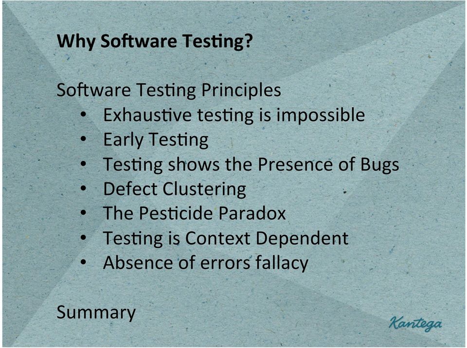 ng shows the Presence of Bugs Defect Clustering The Pes.